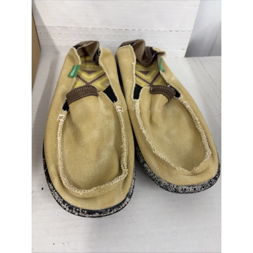 Vilocy Men's Size 45 11.5 Brown Tan Canvas Slip On Loafers Casual Shoes 2328 T18